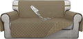 ISSUNTEX Double Protection 100% Waterproof Loveseat Sofa Covers for Living Room, Couch Covers for 2 Cushion Couch Sofa, Reversible Furniture Protector Sofa Cover for Dogs (Loveseat, Beige/Beige) by ISSUNTEX