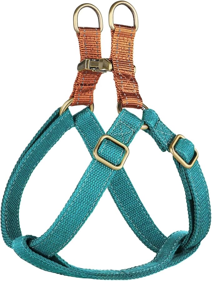 Step in Dog Harnes for Small Dogs, Blue, S, Chest 14-22" | Freedom Nylon Dog Halter Vests with Metal Buckles, Easy On and Off, Adjustable Straps, Escape-Proof, Easy Walking Training by Didog