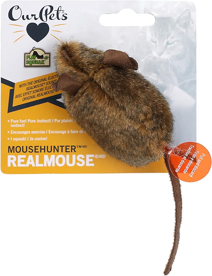OurPets Play-N-Squeak Mouse Hunter Cat Toys with Catnip | Interactive Toy with Real Mouse Electronic Sound, for Indoor Cats - Image 6