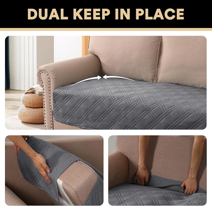 PrinceDeco Waterproof Couch Covers for Pets Thick Dog Blanket 40x48 Inch Non-Slip Pet Bed Cover Protect Furniture Couch Sofa Car Outdoor for Puppy Cat Kids,Grey - Image 4