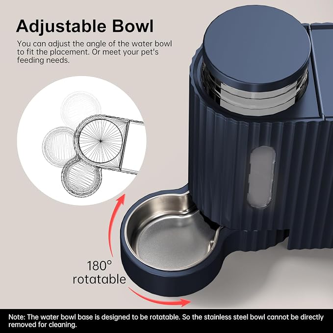 Gardner Pet Gravity Cat Food Feeder and Water Dispenser Stainless Steel Bowls Two-in-One Set Large Capacity Automatic Feeder for Pets Dogs, Puppies, Kittens-(0.8 Gallons x 2) - Image 4