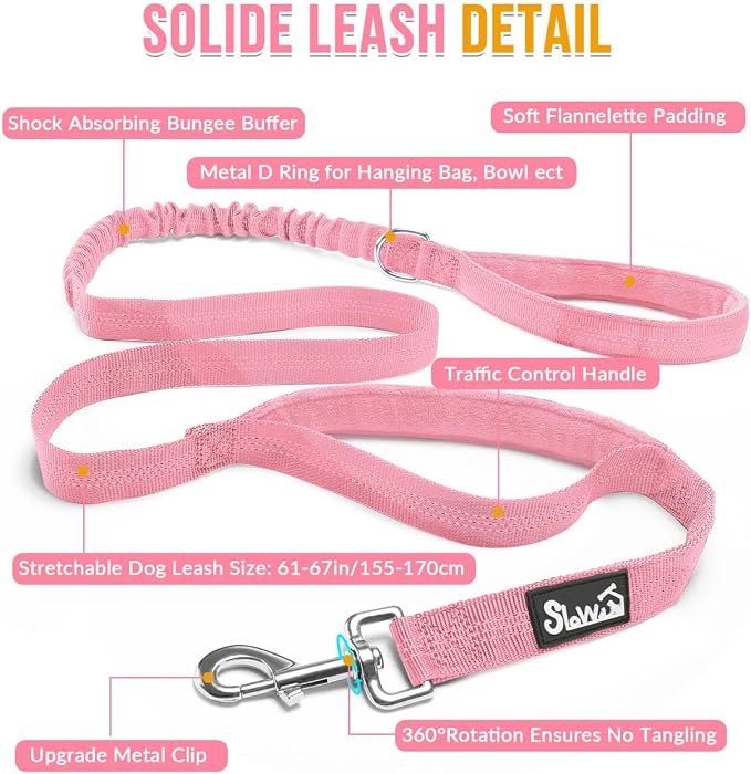 Lukovee No Pull Dog Harness and Leash Set, Soft Padded Vest with Front Clip | Adjustable, No Choke, Reflective,Durable Easy Control Pet Vest Harness for Safe Walking for Medium Large Dogs (Pink, L) - Image 8