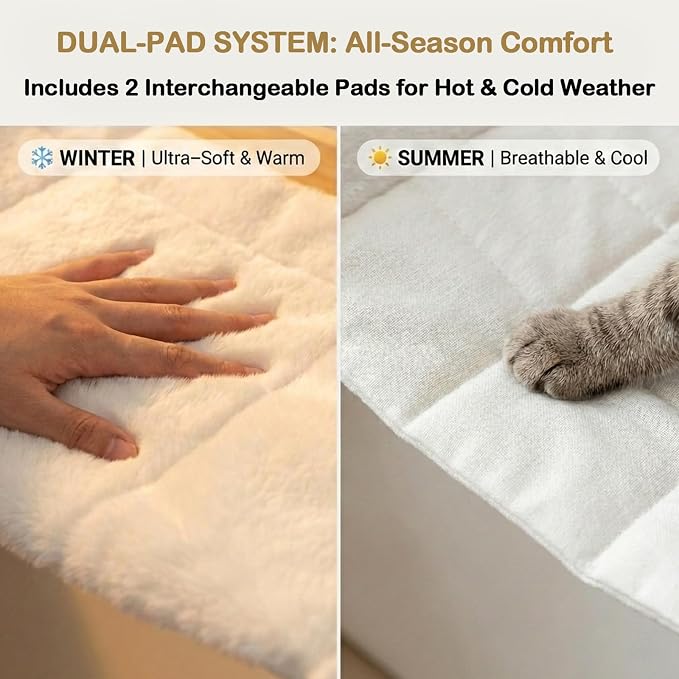 Faux Rabbit Fur Cat Wall Hammock - 2-Step Climbing Shelf, Wall Mounted for Indoor Large Cats - Image 3