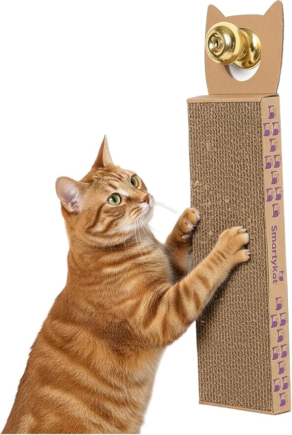 SmartyKat Scratch Up Corrugated Hanging Cat Scratcher, Catnip Infusion Technology - Brown, Single Wide by SmartyKat