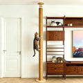Floor to Ceiling Cat Scratching Post Tree, Adjustable Height 40in-120in Tall PVC Cat Climbing Pole, Sturdy Cat Activity Tower for Indoor Cats to Climb, Scratch & Play by Unknown