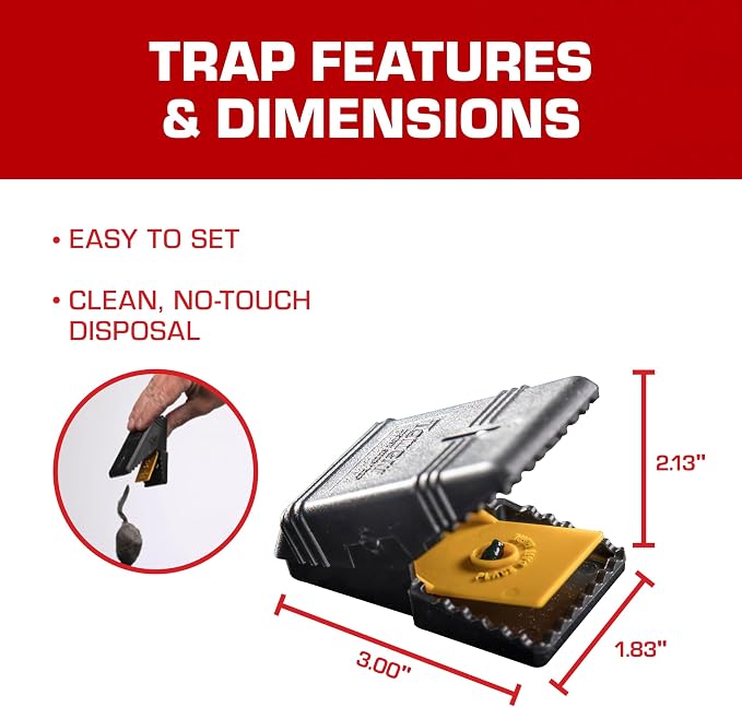 Tomcat Mouse Snap Trap, 4 Traps | Reusable Mouse Trap with No-Touch Disposal, Easy Set for Indoor and Outdoor Use, 2 Packages Each with 2 Traps - Image 5