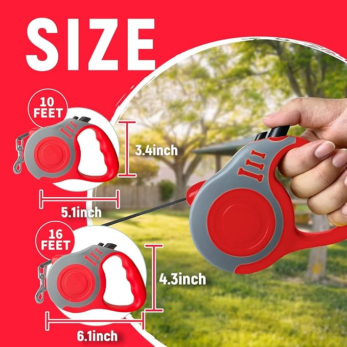 Retractable Dog Leash Automatic Telescopic Tractor Dog Tape | Pet Tape 10/16 FT Durable and Convenient, with Non-Slip Handle, Suitable for Small and Medium-Sized Dogs - Image 2