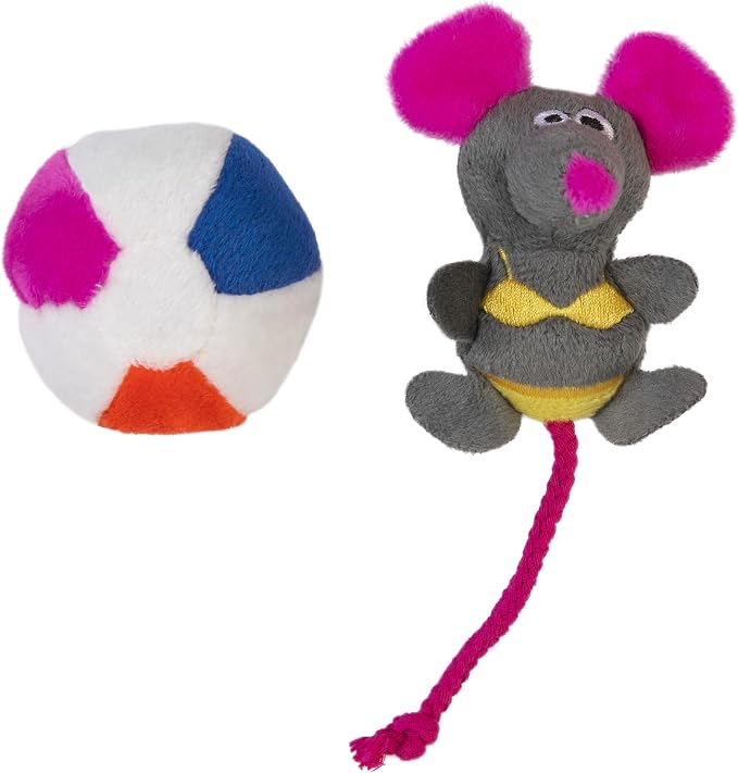 Mad Cat Beach Babe Plush Soft Cat Toy with Catnip and Silvervine, Pack of 2 | Summer themed pair that sparks energetic batting, chasing and cuddly play sessions for felines during active time at home - Image 4