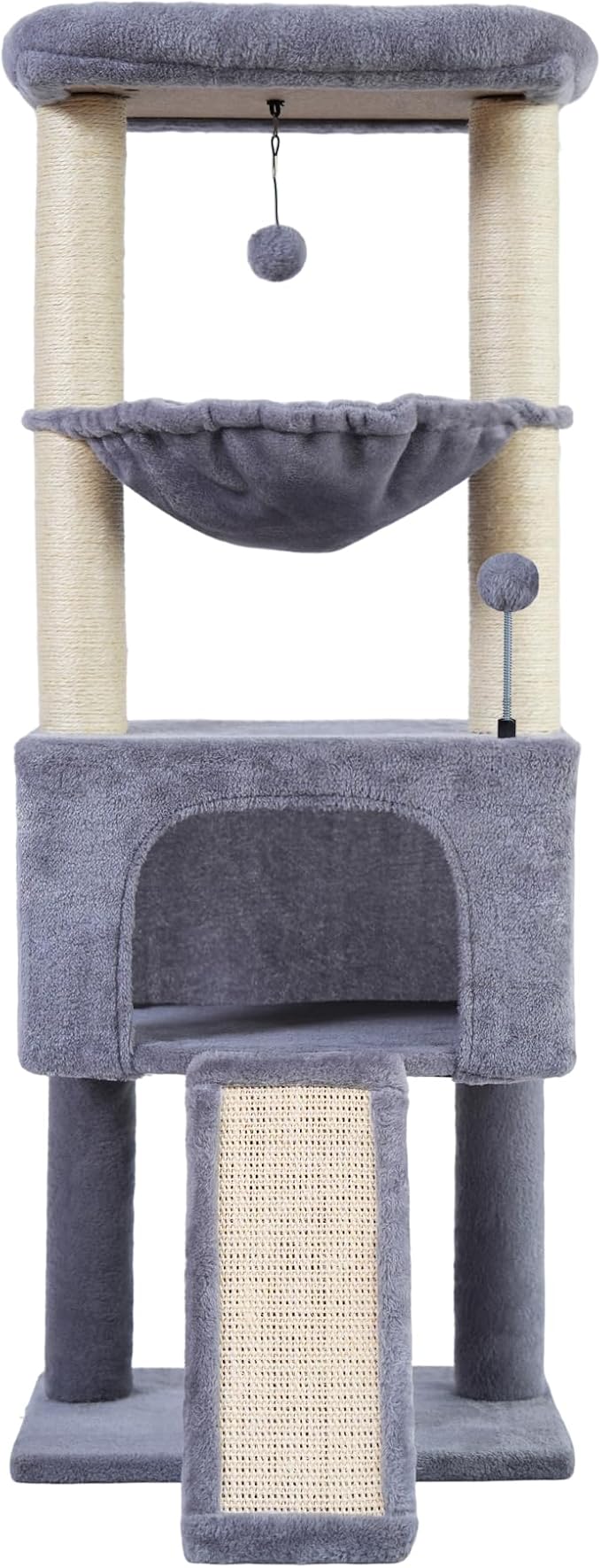 Fashion Design 43.3" Cat Trees with Cat Houses,Grey by ROYPET