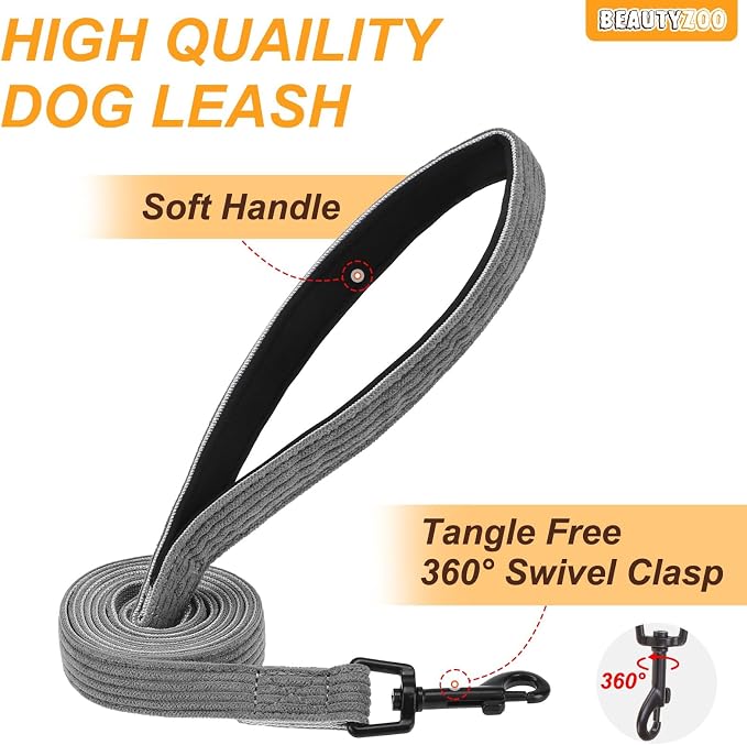 BEAUTYZOO No Pull Dog Harness and Leash Set, Step in Puppy Pet Vest, Large | Reflective with Handle, Adjustable Soft Padded, Easy Control for Walking, No Choke Escape Proof, Lightweight, Grey - Image 8