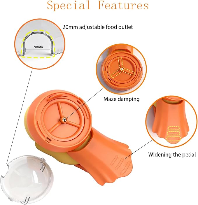 Interactive Dog and Cat Treat Dispenser - Slow Feeder Puzzle Toy | extra-large pedal, adjustable food outlet fits different kibble & treats, slow eating, mental stimulation, IQ training - Image 7