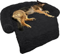 GGIB Calming Dog Bed Fluffy Plush Dog Mat for Furniture Protector with Removable Washable Cover for Large Medium Small Dogs and Cats (Large, Black) by GGIB