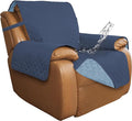 ISSUNTEX Double Protection 100% Waterproof Recliner Covers for Living Room, Reversible Furniture Protector Recliner Couch Sofa Slipcover for Dogs, Pets, Kids (Oversized Recliner, Dark Blue/Light Blue) by ISSUNTEX