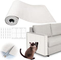 Cat Scratch Furniture Protector - 158" x 13.8" Trimmable Self-Adhesive Cats Claws Scratch Pads, DIY Cat Climbing Couch Protector for Scratch Post Cat Tree Replacement Indoor (Cream White) by Inchoco