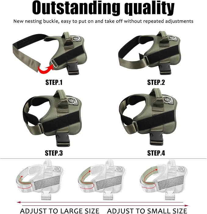 Dog Harness, No-Pull Reflective Dog Vest, Breathable Adjustable Pet Harness with Handle for Outdoor Walking - No More Pulling, Tugging or Choking - Image 4