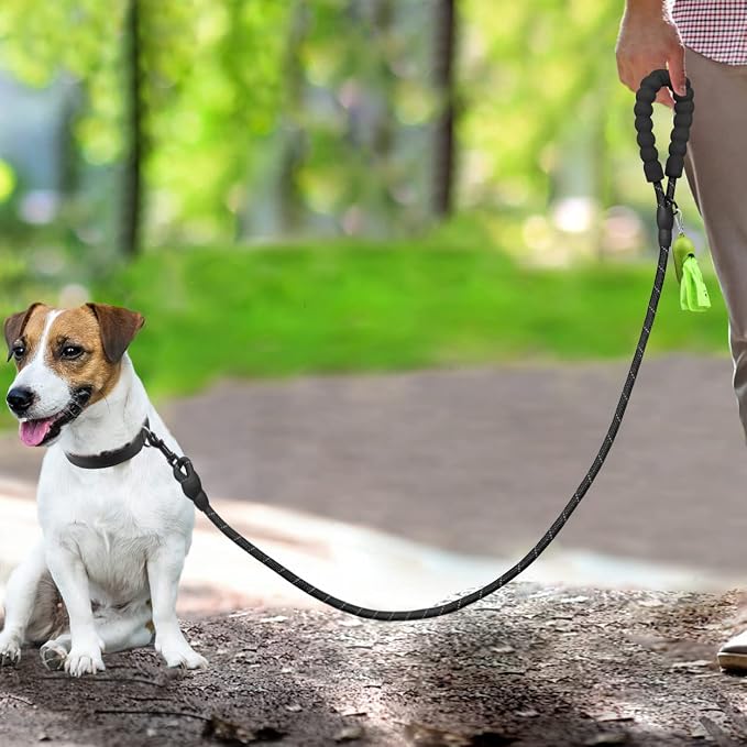 Dynmeow Reflective Dog Collar and Leash Set for Puppy Small Dogs, Black | Soft Neoprene Padded, 6FT Climbing Rope, Ideal for Daily Outdoor Walking or Indoor Wearing, Night Visible for Safety - Image 5