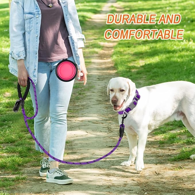 BARKBAY Dog Leashes for Large Dogs Heavy Duty Dog Leash 4/5/6 FT with Comfortable Padded Handle and Highly Reflective Threads for Medium Large Dogs Walking Training Running (6FT-1/2'',Purple) - Image 8