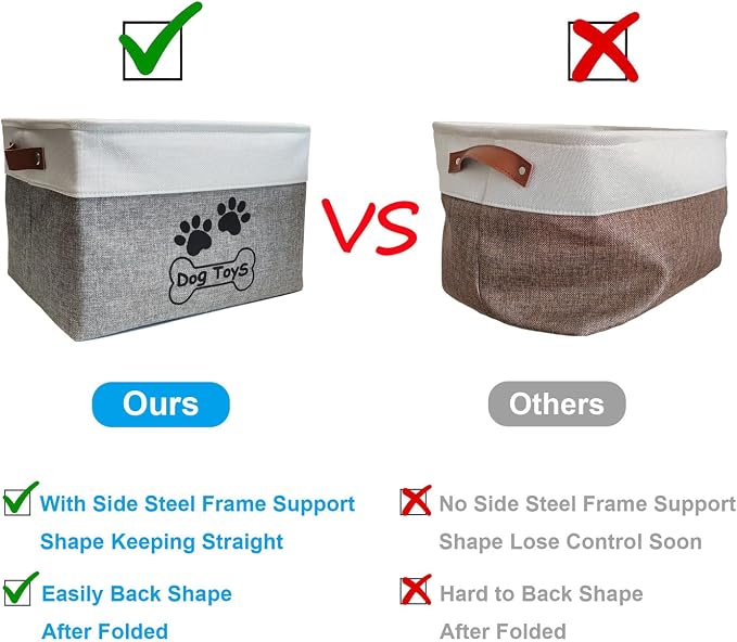 Large Dog Toy Basket Foldable Dog Toy Box Dog Toy Bin for Dog Chew Toys Accessories - Image 5