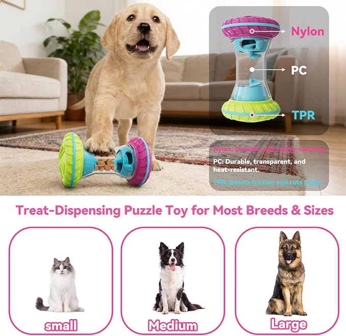 MateeyLife Interactive Dog Puzzle Toy for Small Medium Large Dogs | Adjustable Treat Dispensing Slow Feeder, Interactive Dog Toys Roller, Boredom Relief Enrichment Toys to Keep Them Busy - Image 2