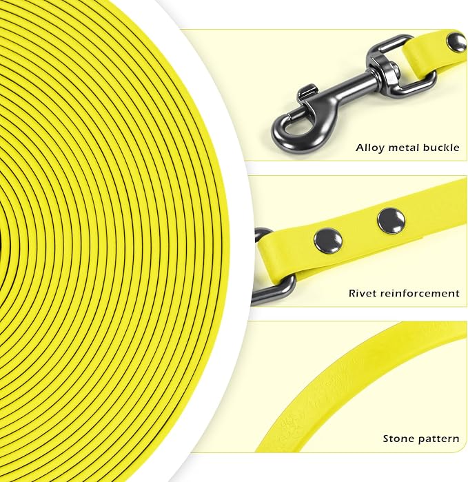 Wolfone Waterproof Dog Leash 10FT PVC Coated Training Lead for Dogs | Long Line Dog Leash Easy clean PVC coated leash with durable nylon core perfect for recall training walking and outdoor use - Image 3