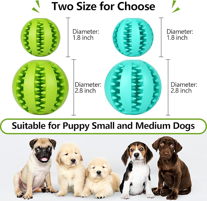 Treat-Dispensing Dog Toys: Durable Rubber Puppy Toys for Boredom - Dog Treat Balls for Small & Medium Breed Indoor Play (2pack) - Image 4