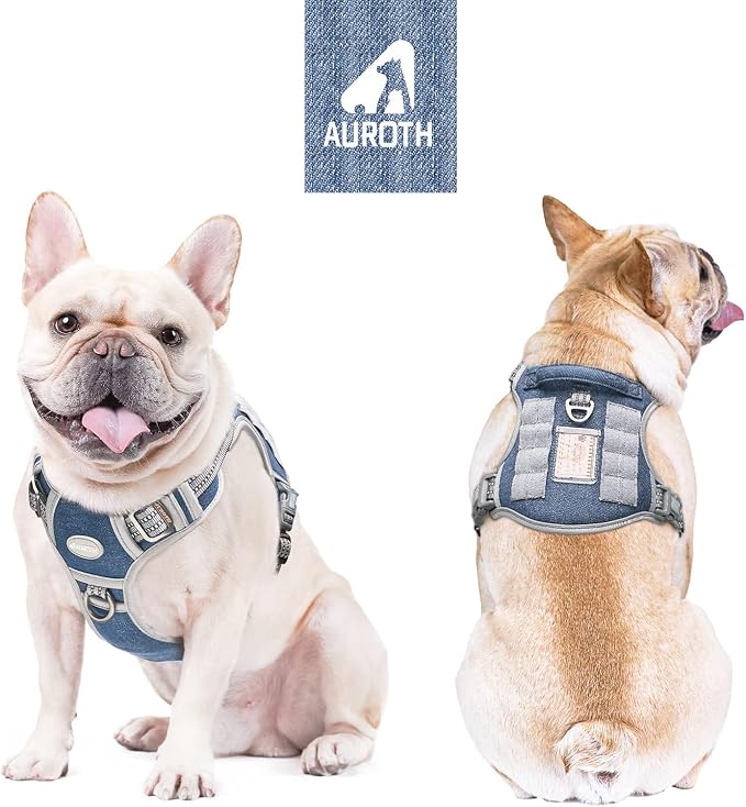 AUROTH Dog Harness for Small Medium Dogs, Tactical No Pull Dog Vest | No Choke, Heavy Duty, Reflective, Military K9, Adjustable, Handle, Easy Control for Walking, Army yellow, Small - Image 2