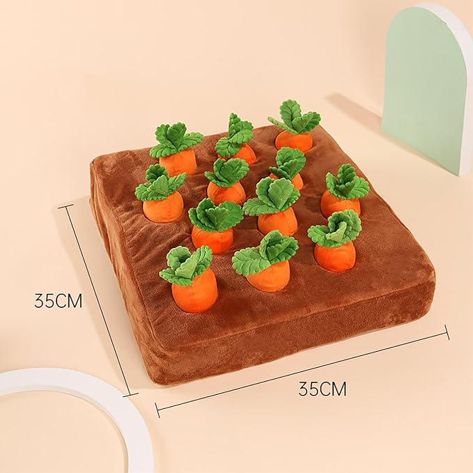 Carrot Dog Toy - Interactive Foraging Puzzle, Treat Hiding Plush Mat, Mental Stimulation Slow Feeder Enrichment Toy for Small Medium Dogs & Cats, Machine Washable - Image 6