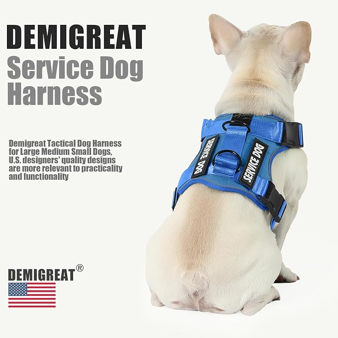 Service Dog Harness, Reflective Dog Vest Harness with 5 PCS Patches, Adjustable Soft Oxford Pet Harness, Inner Layer Mesh, Easy to Control for Small Medium Large Dogs - Image 5