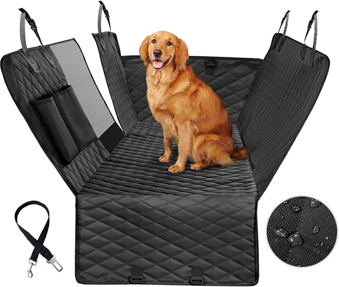 Vailge Dog Car Seat Cover for Back Seat, 100% Waterproof Back Seat Pet Cover for Dogs with Mesh Window, Scratch Prevent Antinslip Dog Hammock for Car by VAILGE