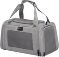 PETSFIT Cat Carrier, Grey, Small and Medium Cats Under 12 Lbs | Airline Approved, Soft Carrier, Soft Cat Travel Bag, Kitten Carrier with Extendable Mat by Petsfit