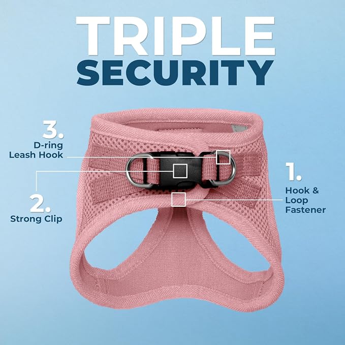 Voyager Step-in Air Cat Harness & Leash Set - Pink, XXXS | 11 - 12" in Chest, Reflective Bands, All Weather Breathable Air Mesh, Cats Compatible, Fast Drying - Image 3