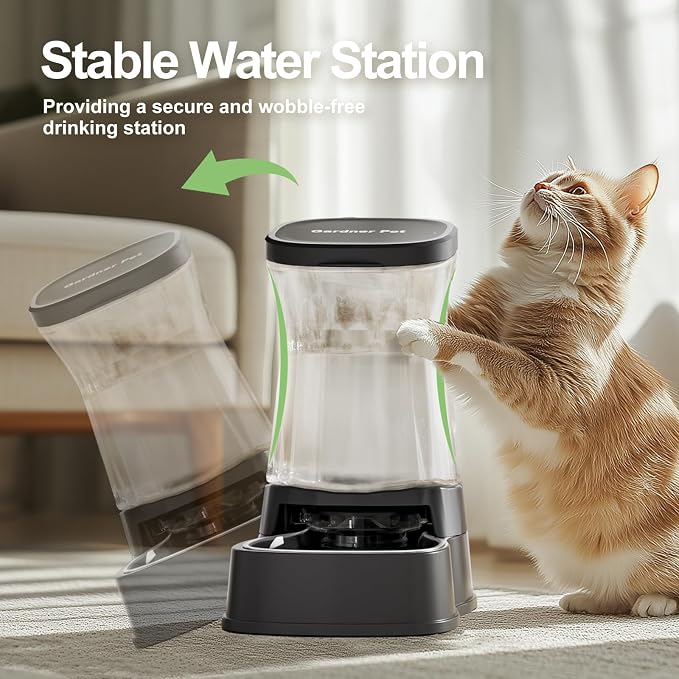 Automatic Gravity Water Dispenser for Dogs, 1Gallon Stainless Steel Dog and Cat Water Bowl Dispenser, Dog Water Fountain Dispenser for Small&Medium Dogs, Cats, Puppies(Black) - Image 5