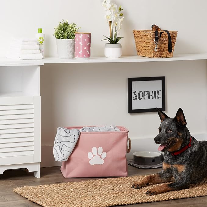 Bone Dry Pet Storage Collection Collapsible Bin, Rose, Medium Rectangle - Image 6