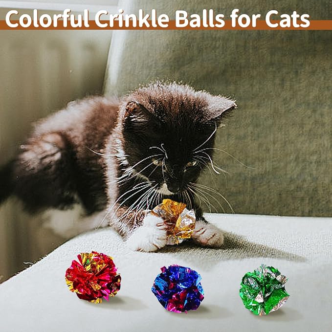 iCAGY 24 Pcs Cat Toys Set for Indoor Cats, Kittens | Interactive Variety Pack, Feather Teaser, Feather Golf, Mice, Springs, Balls, Noise Toys - Image 4