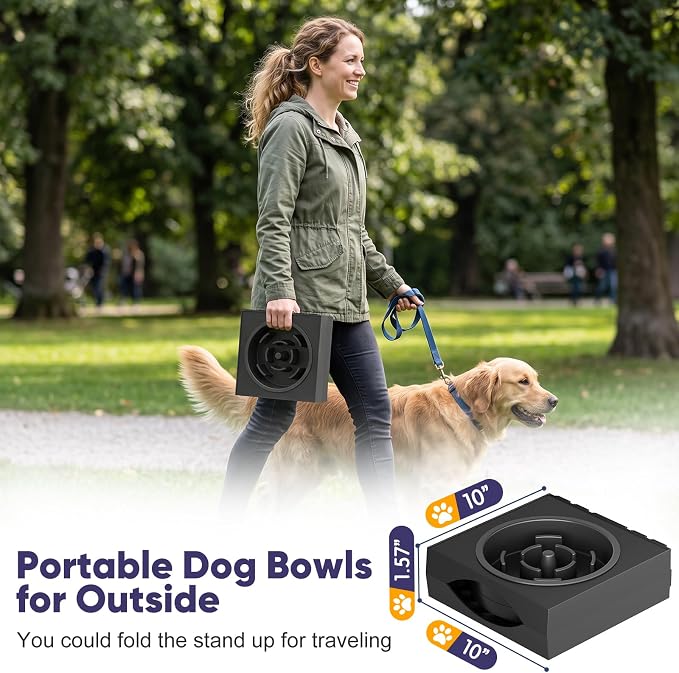 XIAZ Elevated Dog Bowls Large Breed Raised Dogs Bowl Stand Large/Medium Sized Dog Slow Feeder Dogs Bowls Food Water Stands 5 Heights Adjustable 9/11/12/14in Pet Feeder Dish Station - Image 8