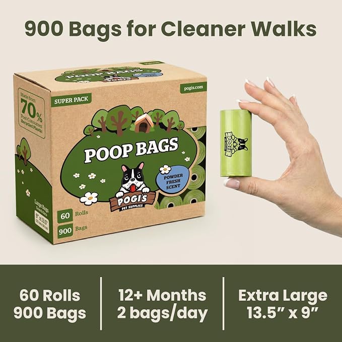 Pogi’s Dog Poop Bags – Leak-Proof & Extra Thick Pet Waste Bags (Fresh Scent, 60 Rolls, 900-Count) - Image 6