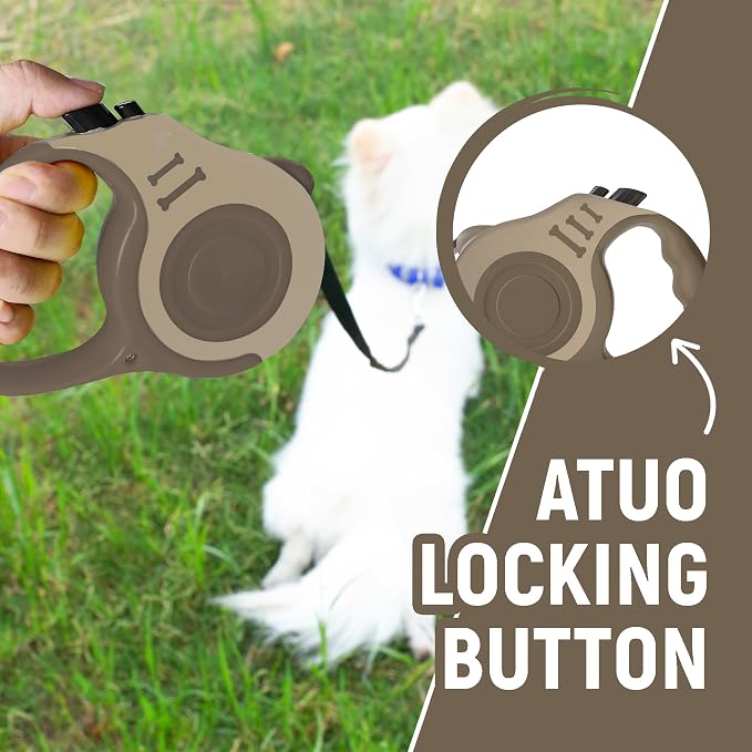 Retractable Dog Leash Automatic Telescopic Tractor Dog Tape | Pet Tape 10/16 FT Durable and Convenient, with Folding Bowl, Dispenser, Rubbish Bags, Suitable for Small and Medium Dogs - Image 4