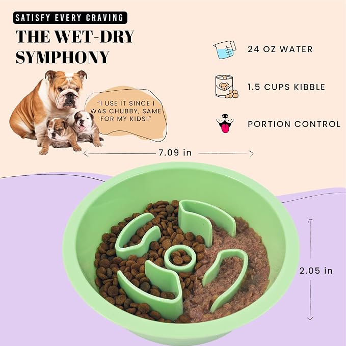 AVERYDAY Slow Feeder Dog Bowls for Medium Breeds Fits Raised Feeding Station, Puzzle Dog Food Bowls to Slow Down Eating, Dogs Feeding Bowl with Non-Slip, Slows Feeder Pet Bowl for Wet and Dry Food - Image 4