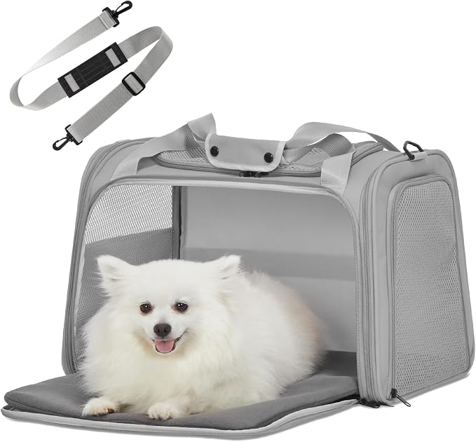 PETSFIT Dog Carrier Cat Carriers, Large, Grey by Petsfit