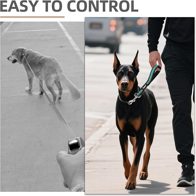 PUPTECK Reflective Short Dog Leashes 3 Pack for Walking and Training | Heavy Duty Clip with Soft Padded Handle for Medium Large Dogs Traffic Control - Image 5