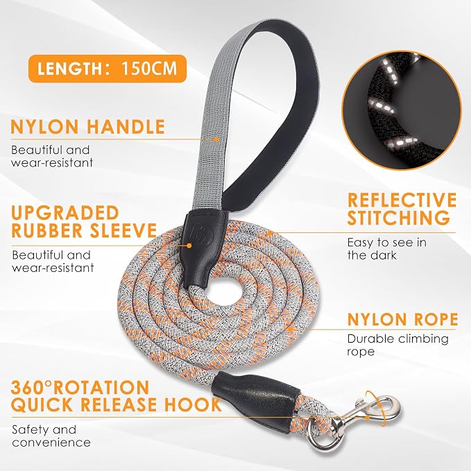 Dog Harness and Leash Set, No Pull Saddle Style Pet Harness, Breathable Mesh Adjustable Reflective Dog Vest for Medium Small Dogs Harness 2 D-Rings, Orange, S - Image 3
