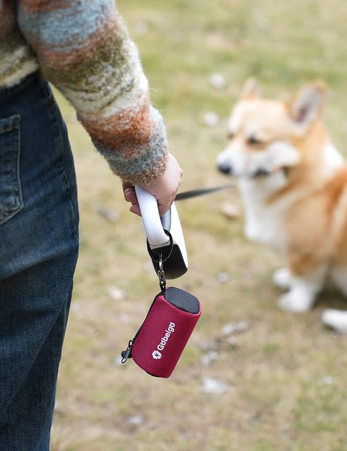 Gobeigo Dog Poop Bag Holder with Used Waste Bag Carrier(Red) | Large Opening for Easy Dispensing, Carabiner & Hook-and-Loop Strap Fits Any Leash, Includes 15 Unscented Waste Bags - Image 4
