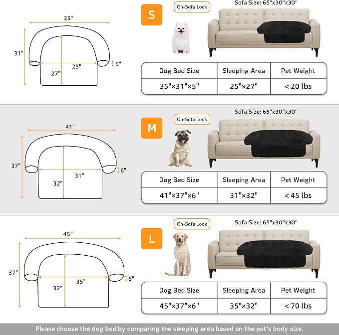 GGIB Calming Dog Bed Fluffy Plush Dog Mat for Furniture Protector with Removable Washable Cover for Large Medium Small Dogs and Cats (Medium, Black) - Image 5