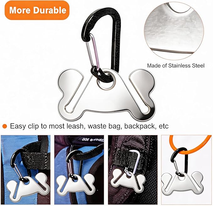 4PCS Dog Poop Bag Holder, Waste Bag Holder, Dog Poop Bag Carrier, Hand Free Holder, Metal Holder - Image 5