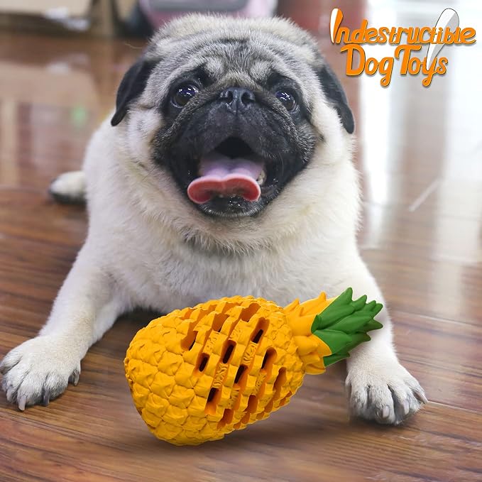 Indestructible Pineapple Dog Toy - Gaint Aggressive Chewers Training | Heavy Chew, Treat Dispenser, Power Chewer, Durable Puzzle, Tough Interactive, Easy Clean - Image 5