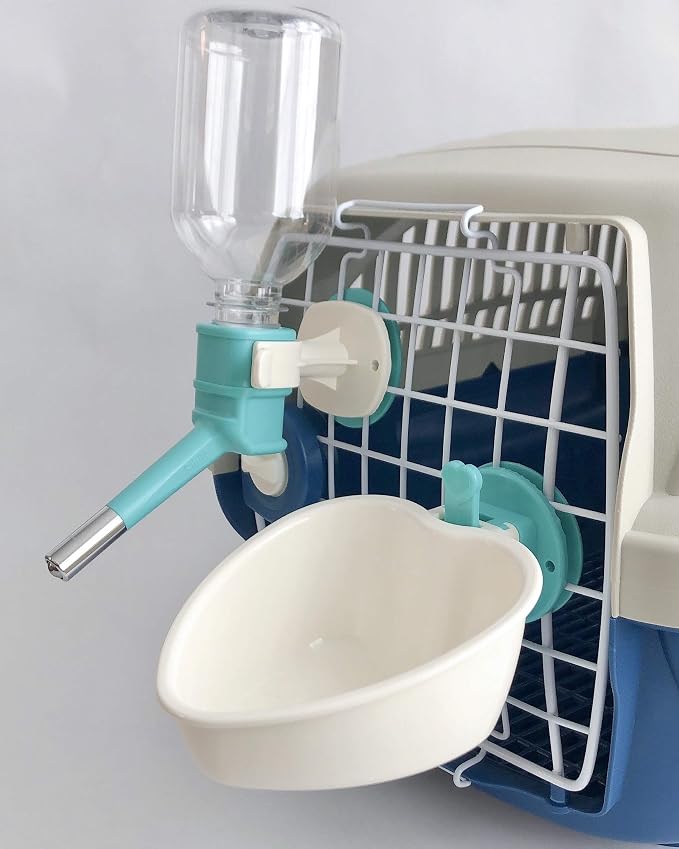 Choco Nose No-Drip Water Bottle & Detachable Food Bowl Set for Large Rabbits, Chinchillas, Toy Breed Dogs, Cats - Leak-Proof Patented Nozzle Prevent Cage Mess. BPA Free, 10.2 fl oz (C528 C607) - Image 7