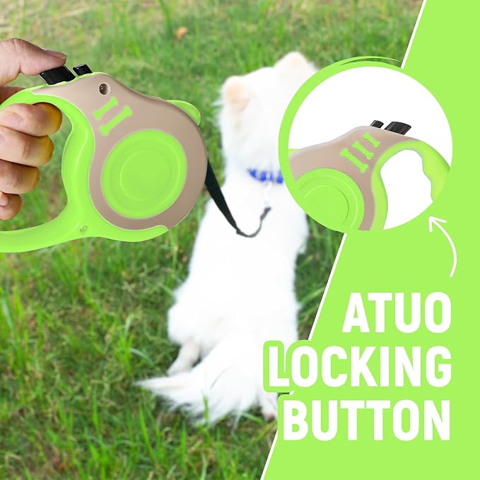 Retractable Dog Leash Automatic Telescopic Tractor Dog Tape | Pet Tape 10/16 FT Durable and Convenient, with Folding Bowl, Dispenser, Rubbish Bags, Suitable for Small and Medium Dogs - Image 3