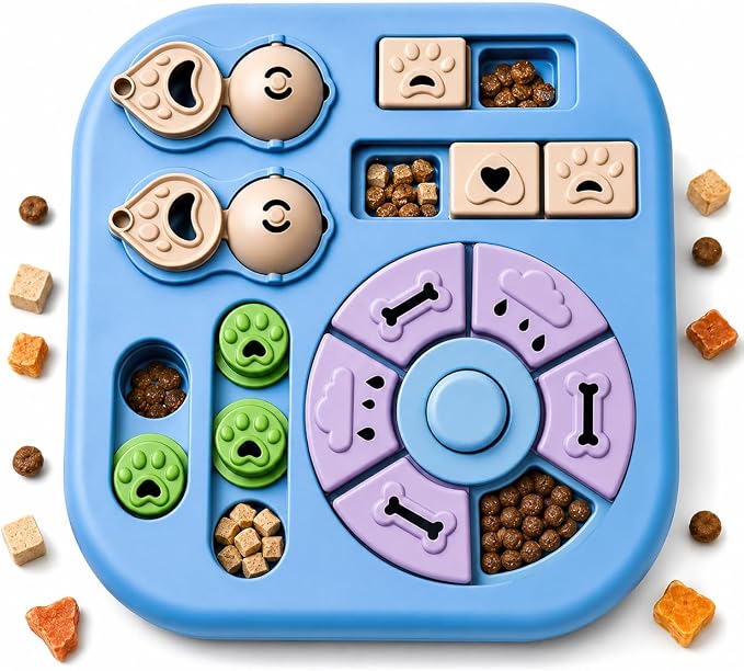 Tee Shirt Galaxy Dog Puzzle Toys, Treat Dispensing Puzzle Feeder for IQ Training and Mental Stimulation, Slow Feeder Enrichment Toy for Small Medium Large Dogs, Light Blue by Unknown