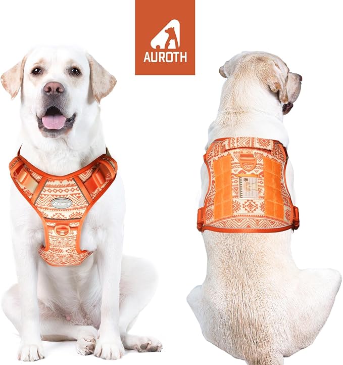 AUROTH Tactical Dog Harness for Large Dogs, Heavy Duty No Pull Pet Vest | Easy Control Handle, Adjustable, Reflective, Military K9, for Doberman Husky Walking Hunting Hiking, Bohemia Orange, X-Large - Image 9