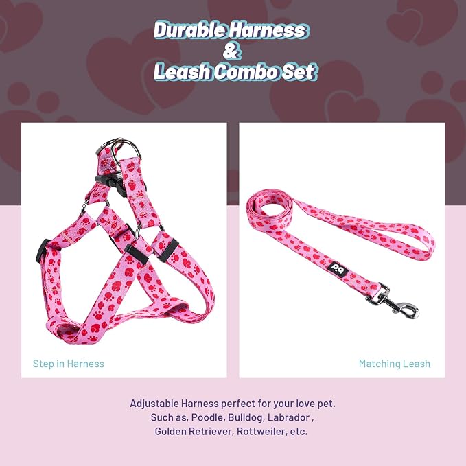 Dog Harness Leash Set Adjustable Heavy Duty No Pull Halter Harnesses for Small Medium Large Breed Dogs Back Clip Anti-Twist Perfect for Walking - Image 5